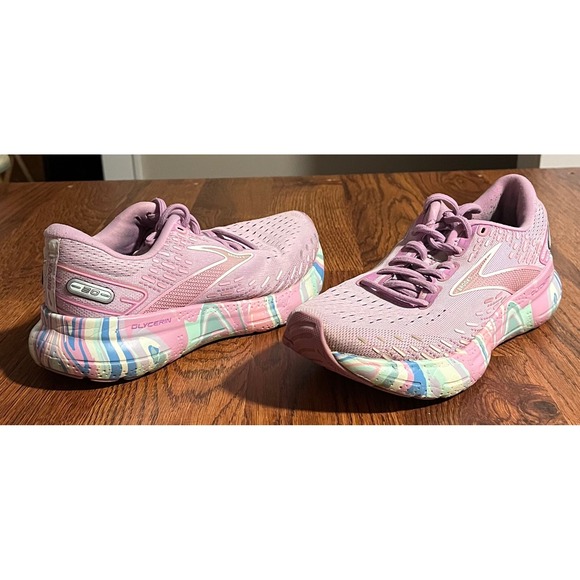 Brooks Shoes - Brooks Glycerin 20 Womens 7.5 Running Shoes Pink Marble Swirl